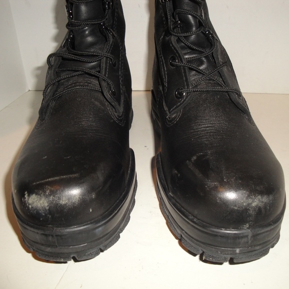 BATES BLACK LEATHER COMBAT BOOTS, MENS SHOE SIZE 9 M - Picture 2 of 9